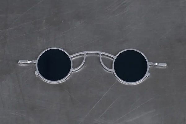 Rigards RG0105TI Series Collection Titanium Freely Removable Double-layer Glasses RG-RG0105TI-CLIP-FGYKL Retro Silver Frame Blue Lenses